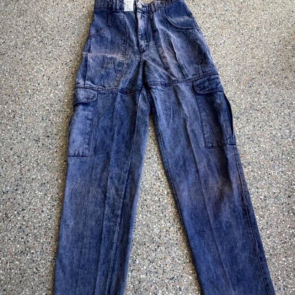 Vintage Memo blue denim carpenter baggy Y2K cargo pleated Canada size 32